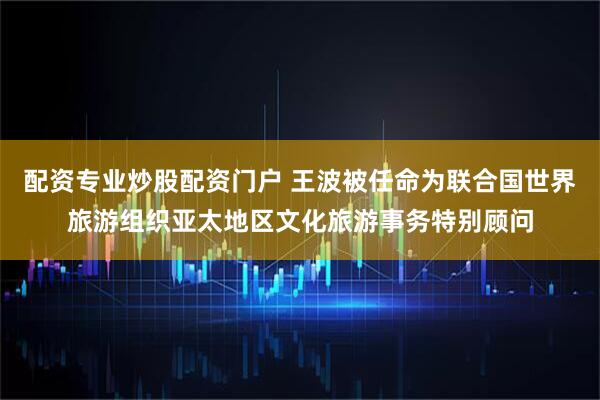 配资专业炒股配资门户 王波被任命为联合国世界旅游组织亚太地区文化旅游事务特别顾问